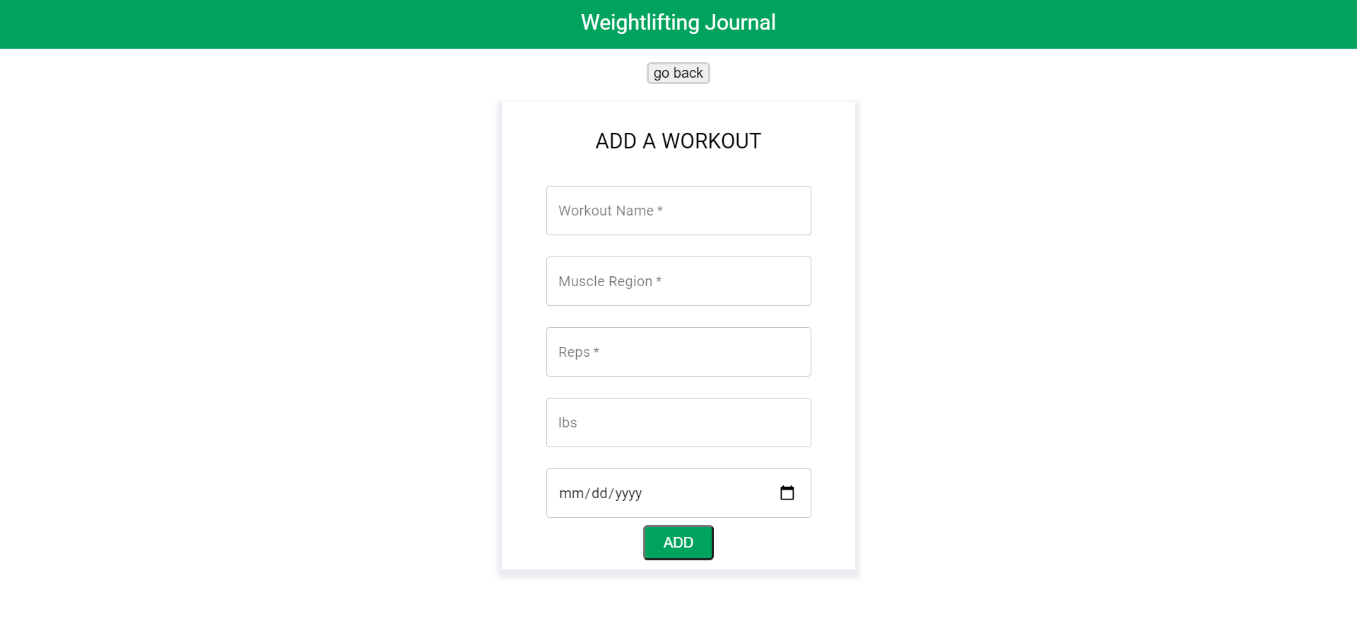 picture of Weight Lifting Journal